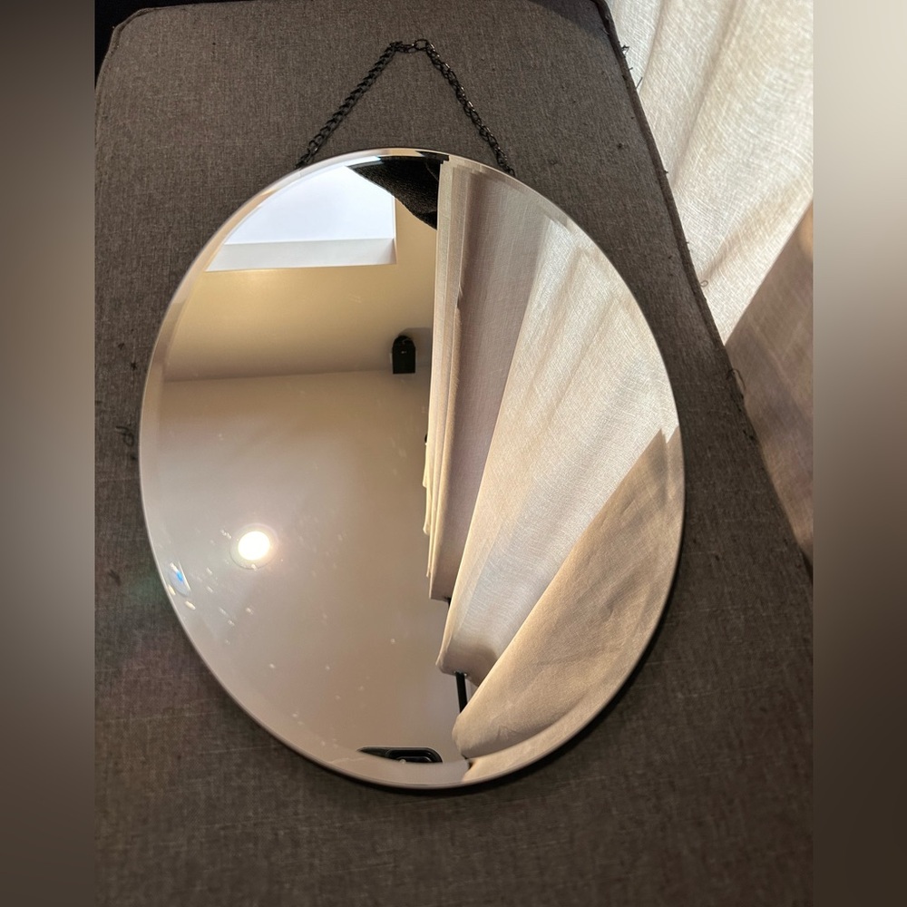 Creative Co-Op Black Oval Hanging Mirror 20 1/2”